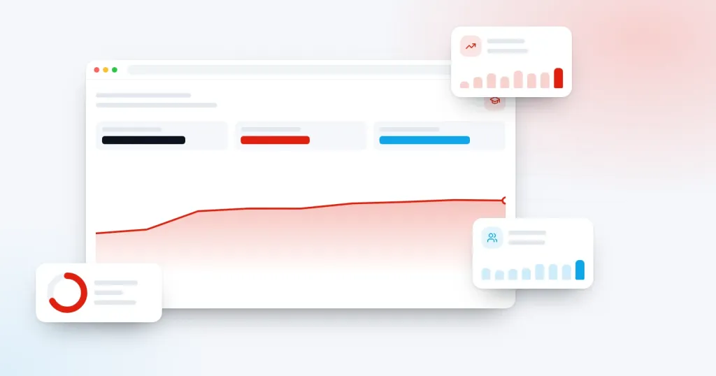 Illustration for “Digital Marketing for Schools and Coaching Institutes in Panchkula”: an analytics dashboard with a rising line chart and KPI cards