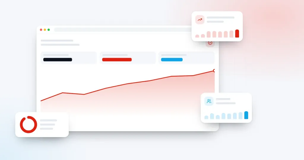 Illustration for “How to Choose an SEO Company in Chandigarh: A Practical Checklist”: an analytics dashboard with a rising line chart and KPI cards
